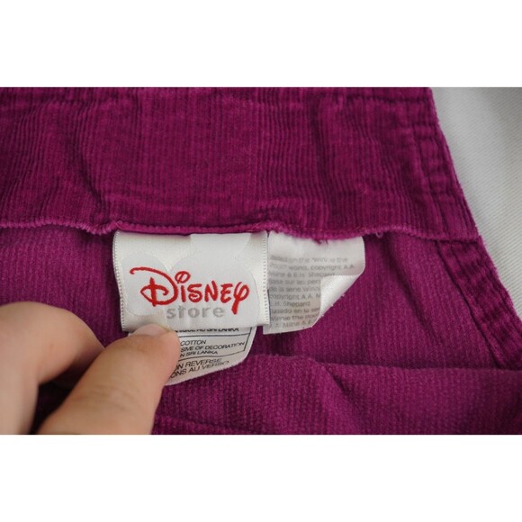 Vintage Disney Winnie The Pooh Overalls Girls Size 7-8 Embroidered Maroon Purple - Picture 6 of 7